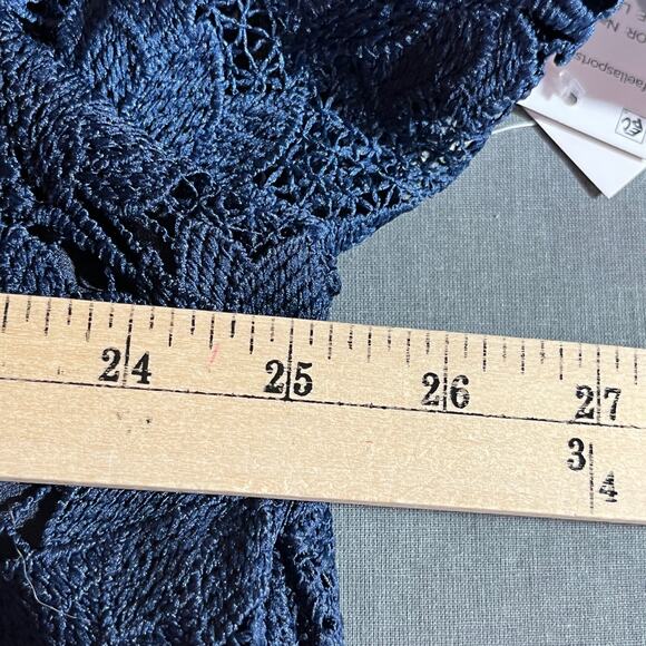 Ella Rafaella Blouse Womens 3X Blue Lace Floral Lined Boho Career Mature NEW - Picture 10 of 10